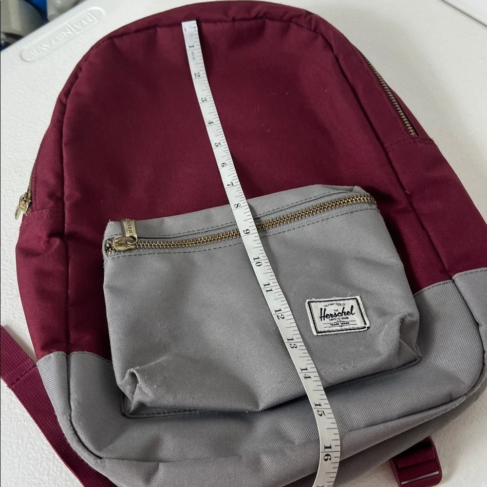 Herschel Supply Company Backpack Maroon and Gray Gold Tone Zipper